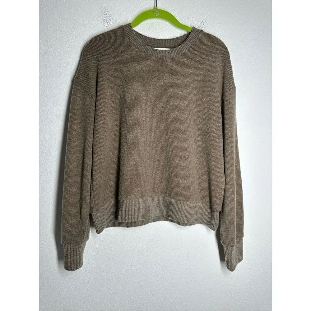 For The Republic Womens Sweater  Brown Long Sleeve Knit Pullover Size S